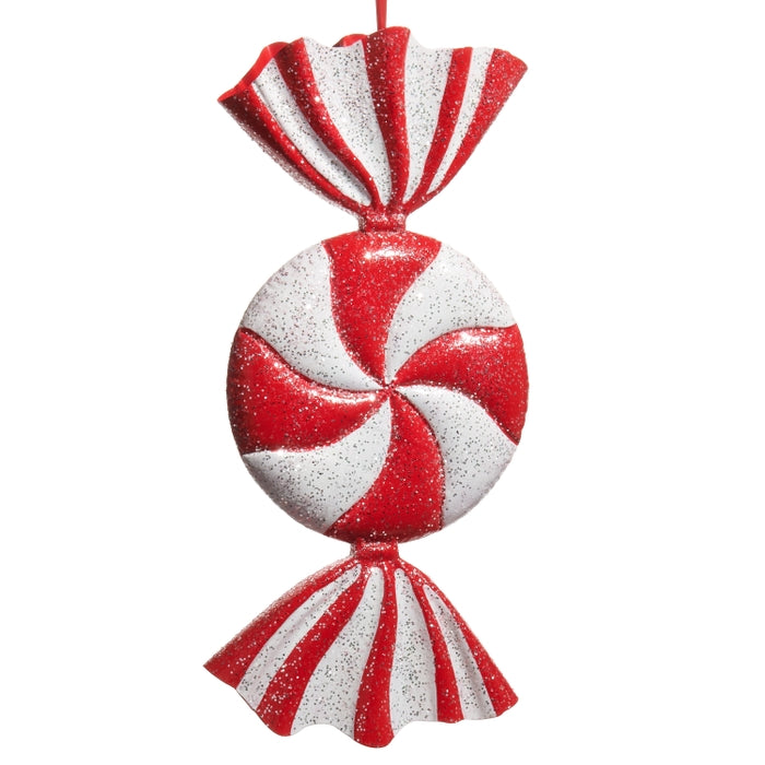 21" Red and White Candy Ornament