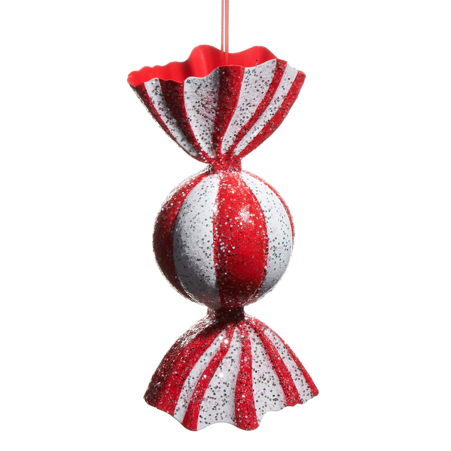 10.25" Red and White Candy Ornament