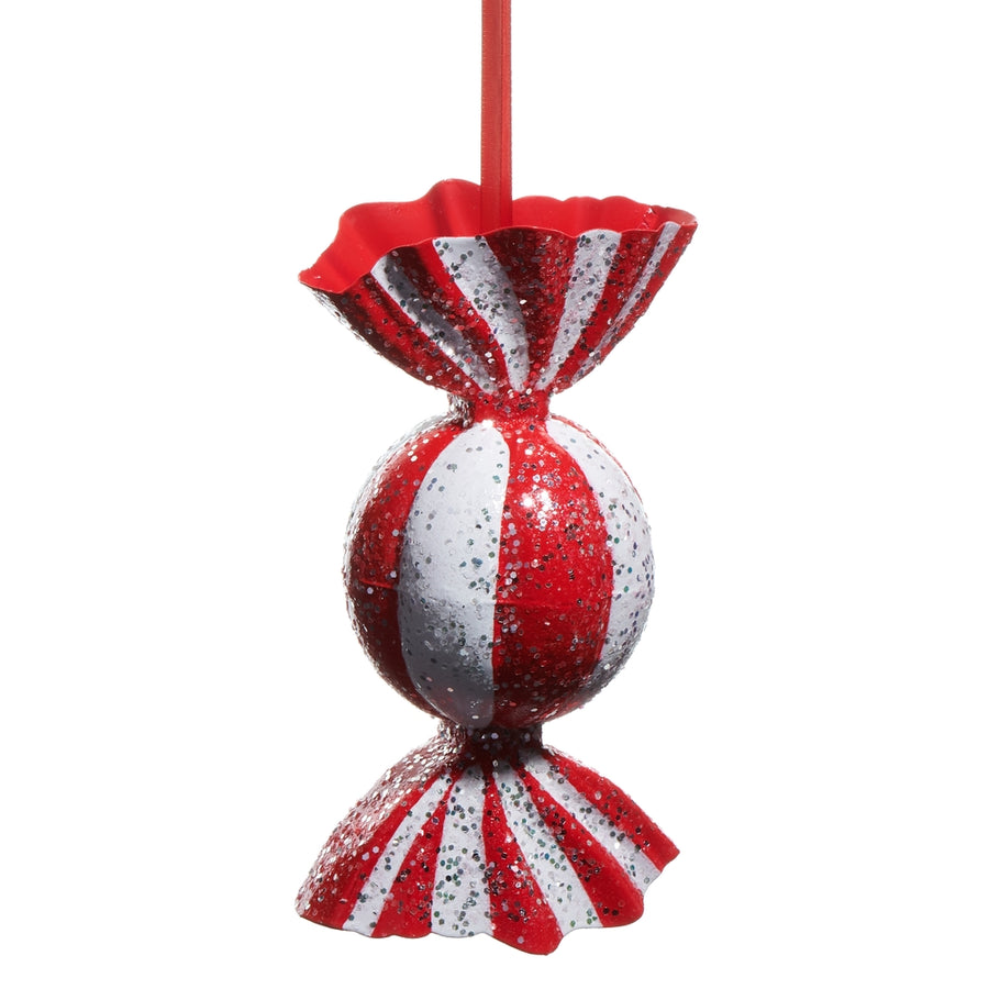7.25" Red and White Candy Ornament