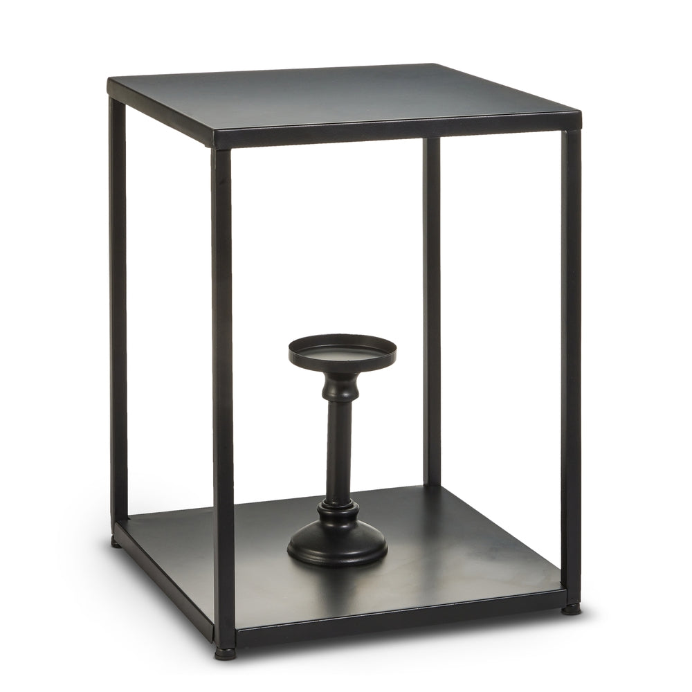 16.5" Box Frame Candle Holder | Black