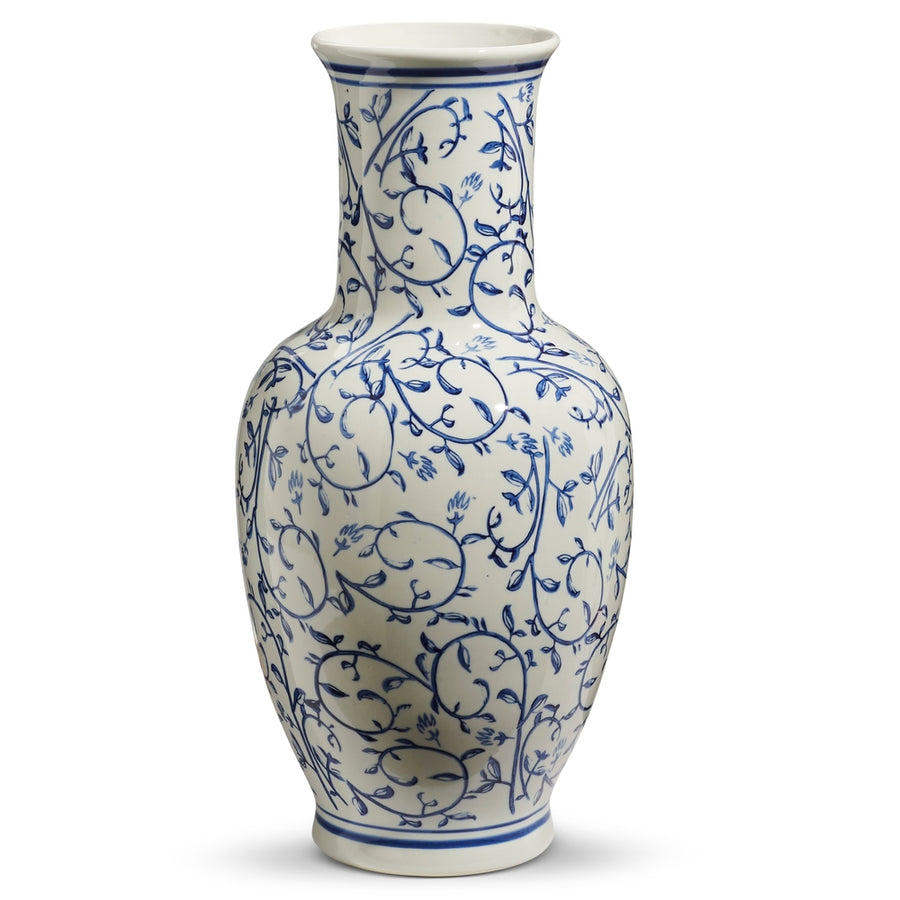 20.5" Blue and White Vase
