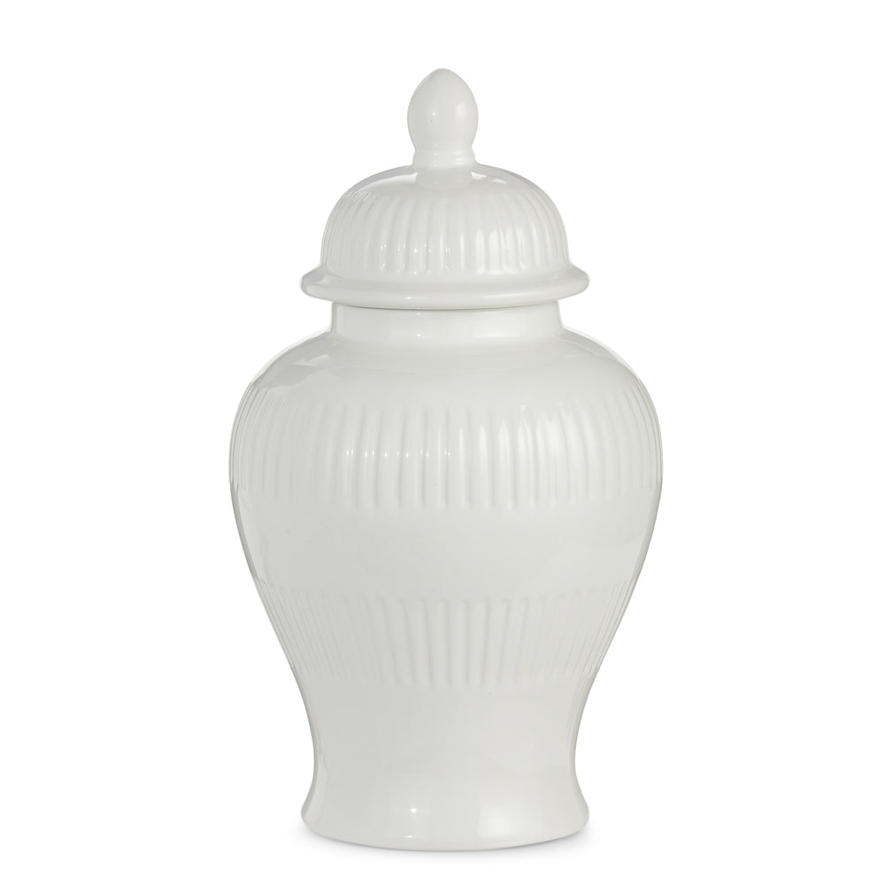 14" White Ginger Jar