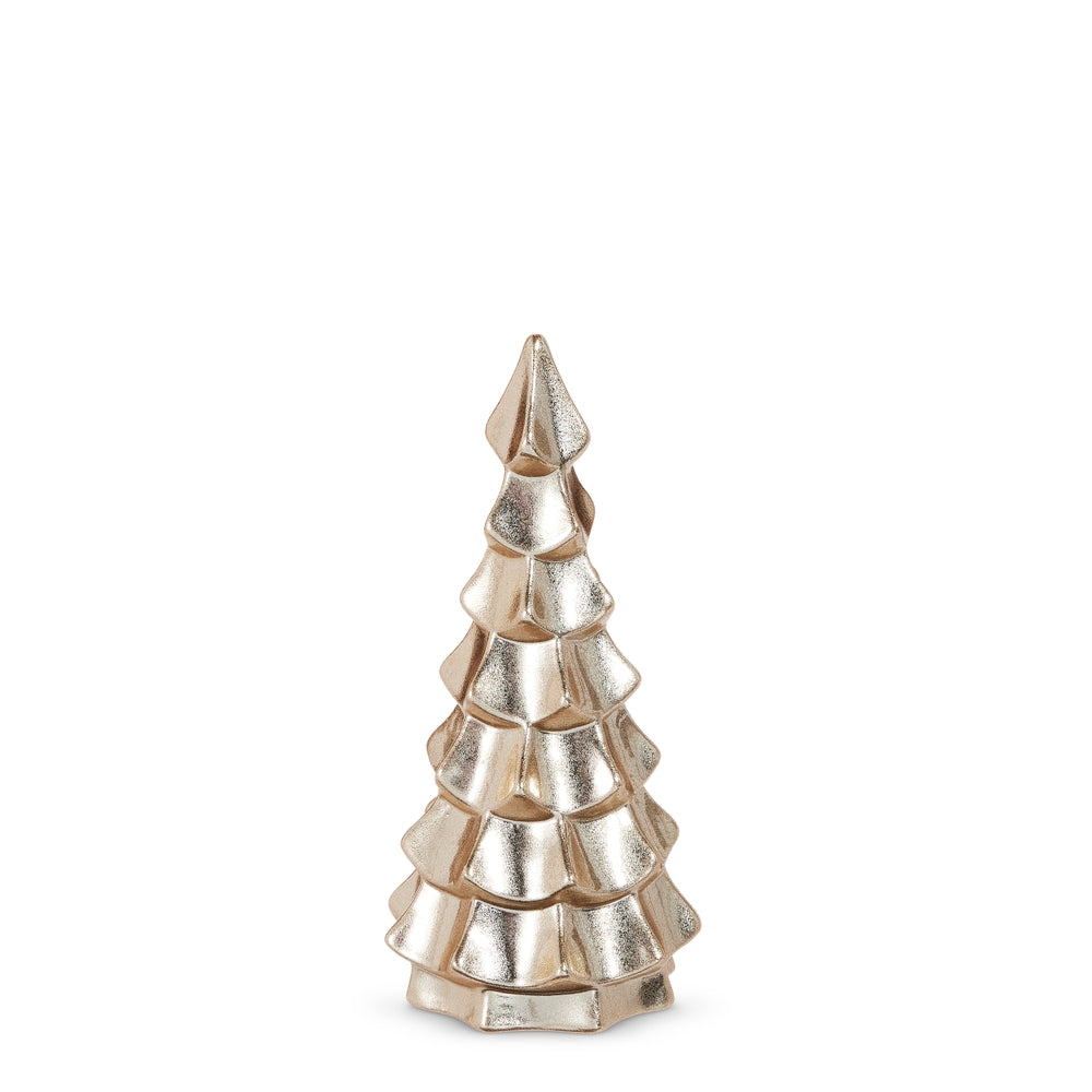 8.25" Metallic Glazed Ribbon Tree
