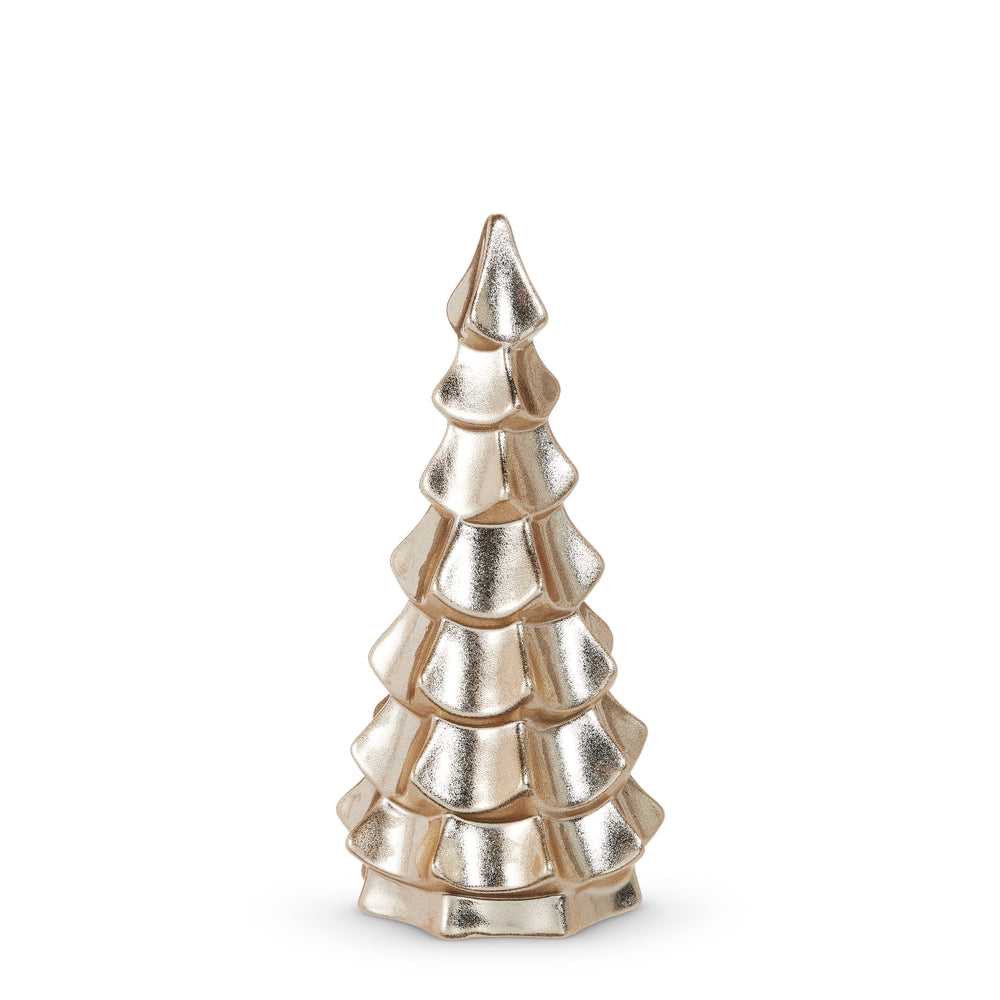 9.5" Metallic Glazed Ribbon Tree