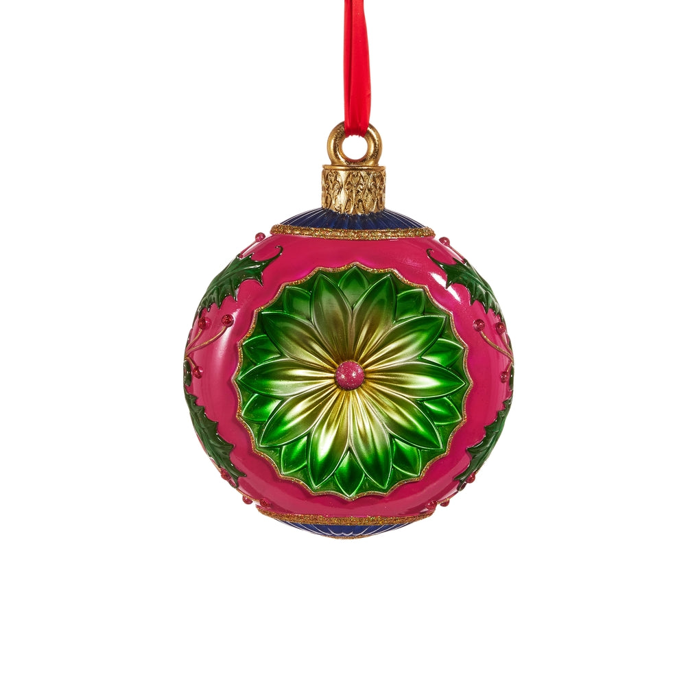 15" Vintage Multicolor Round Ornament