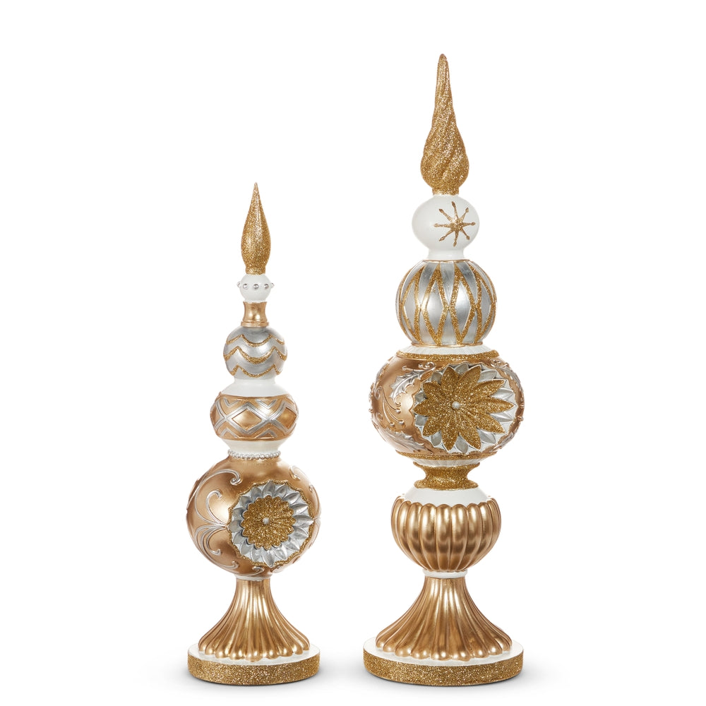 20" Gold and Silver Vintage Finials