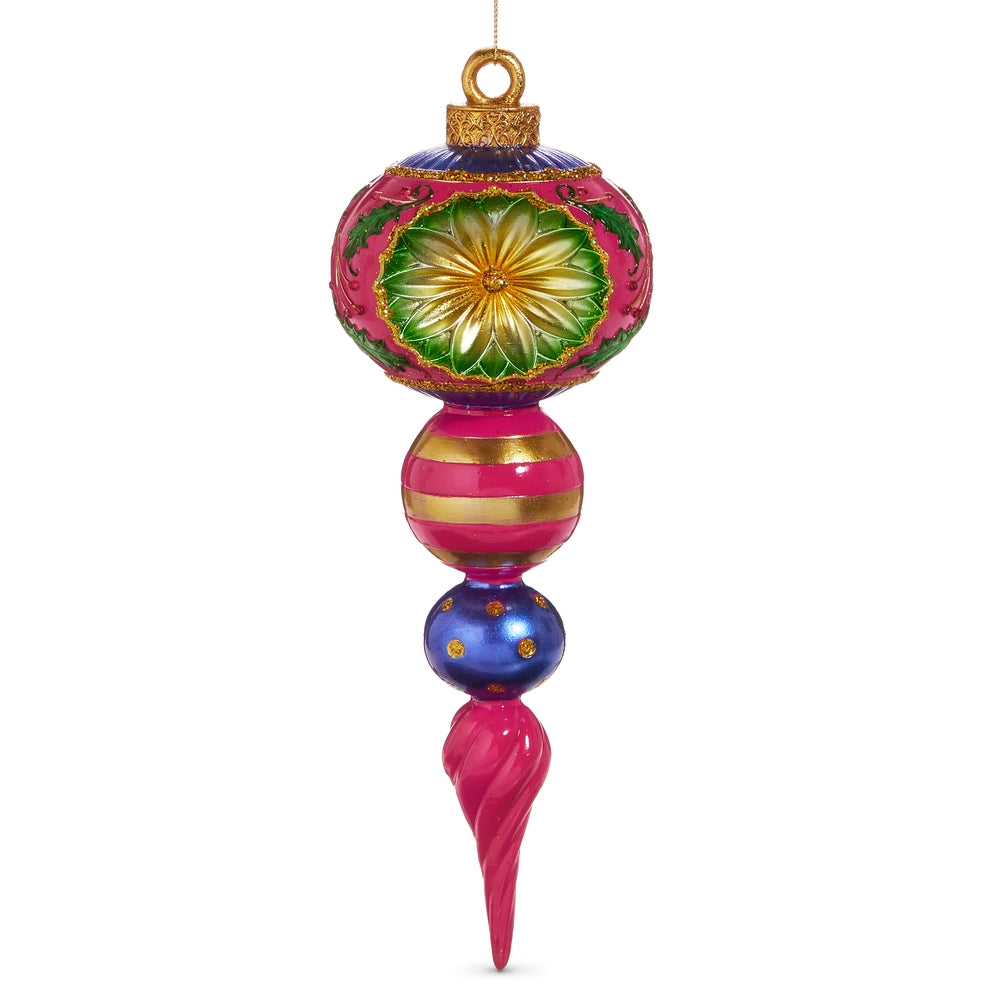 12" Vintage Multicolor Finial Ornament