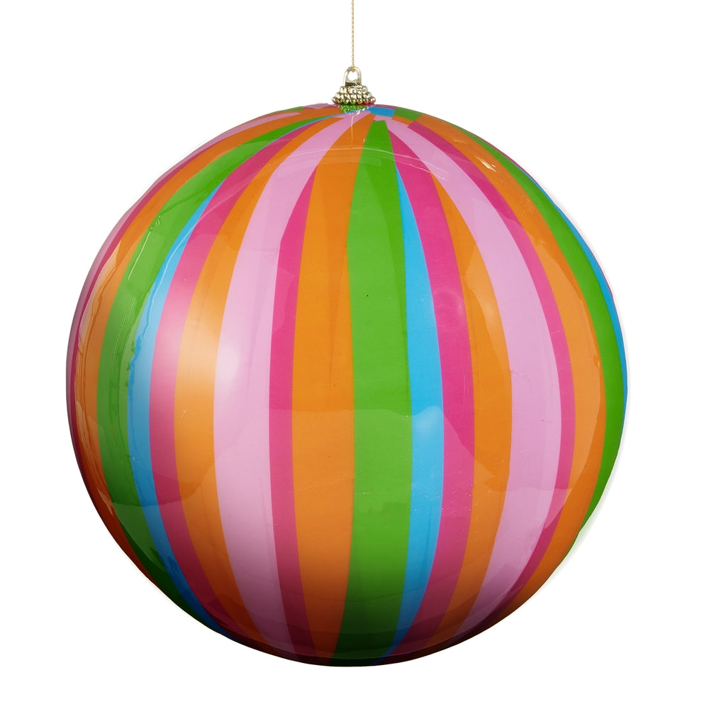 8" Stripe Ball Ornament