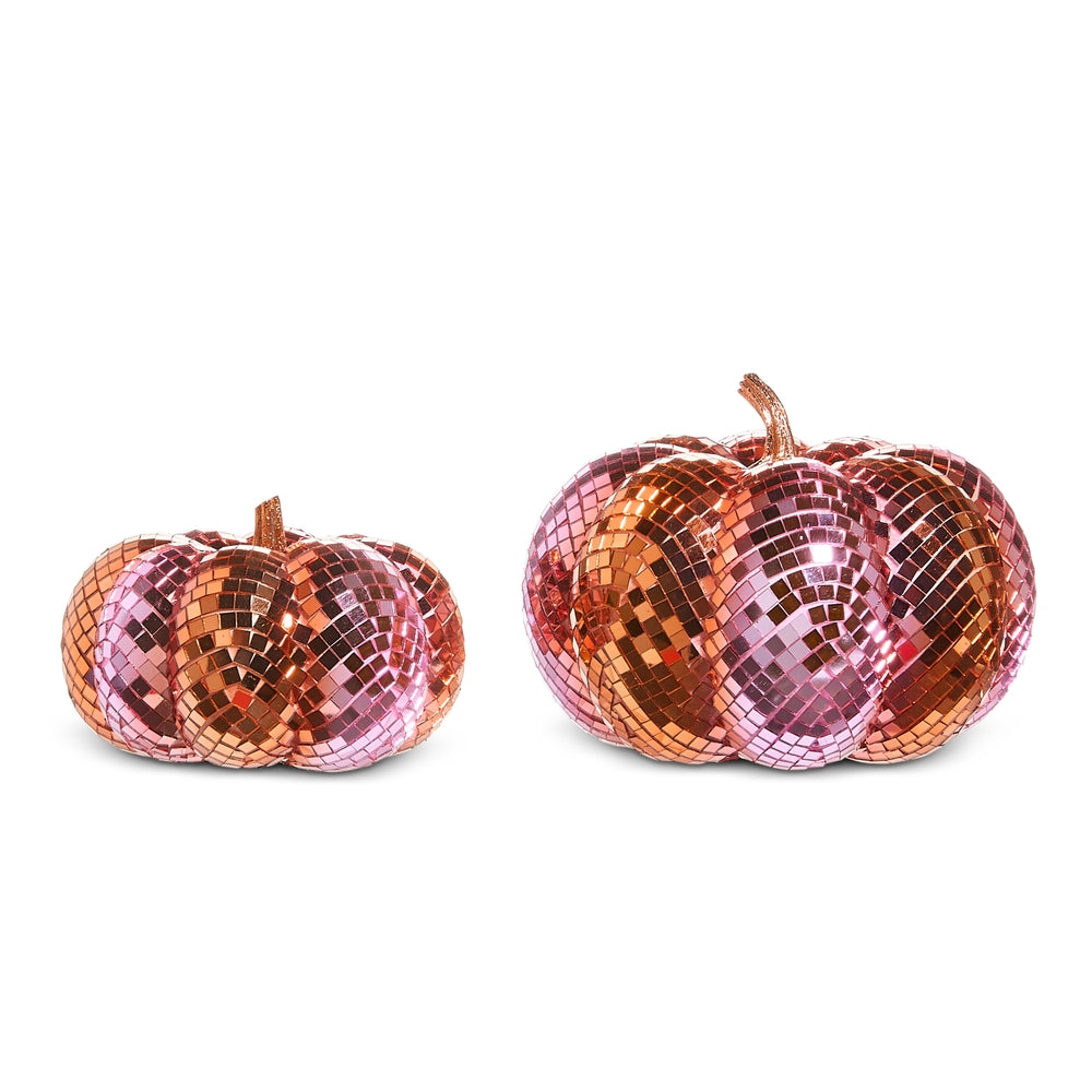 8" Pink and Orange Disco Pumpkins