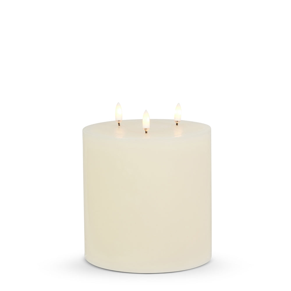 6" X 6" Ivory Triflame Candle