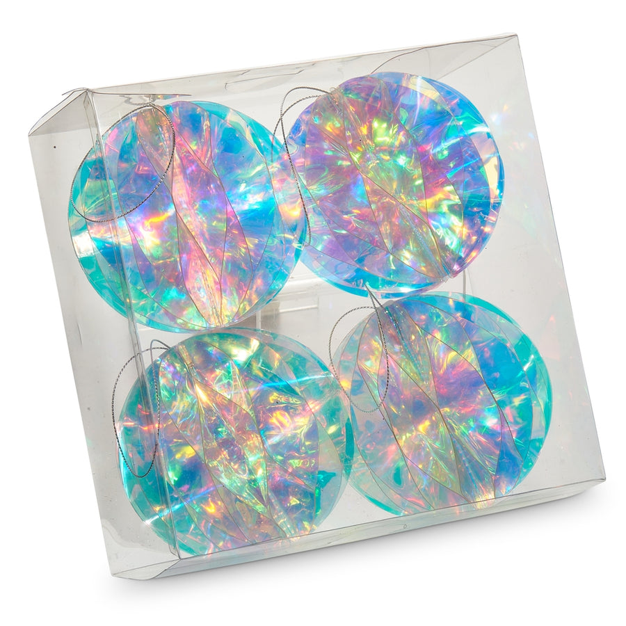 4" Box of Iridescent Ball Ornaments