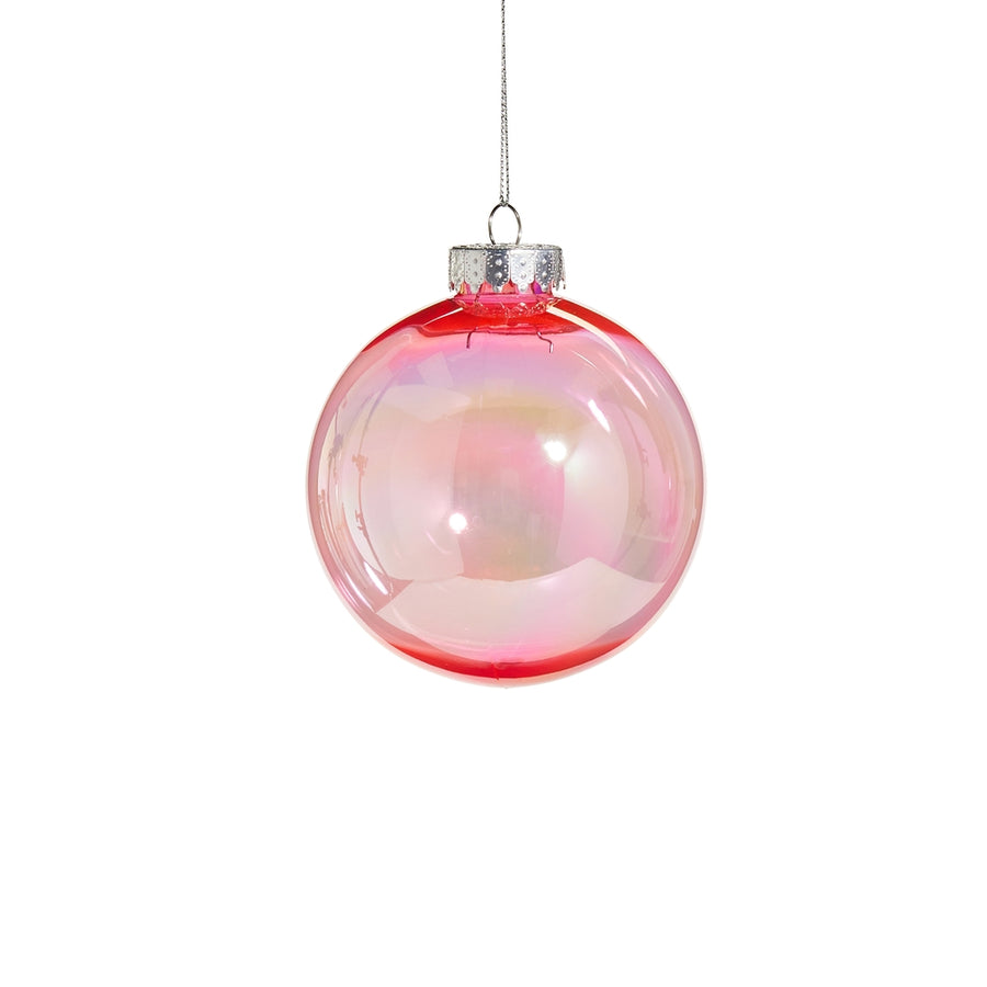 4" Bright Pink Seamless Iridescent Ball Ornament