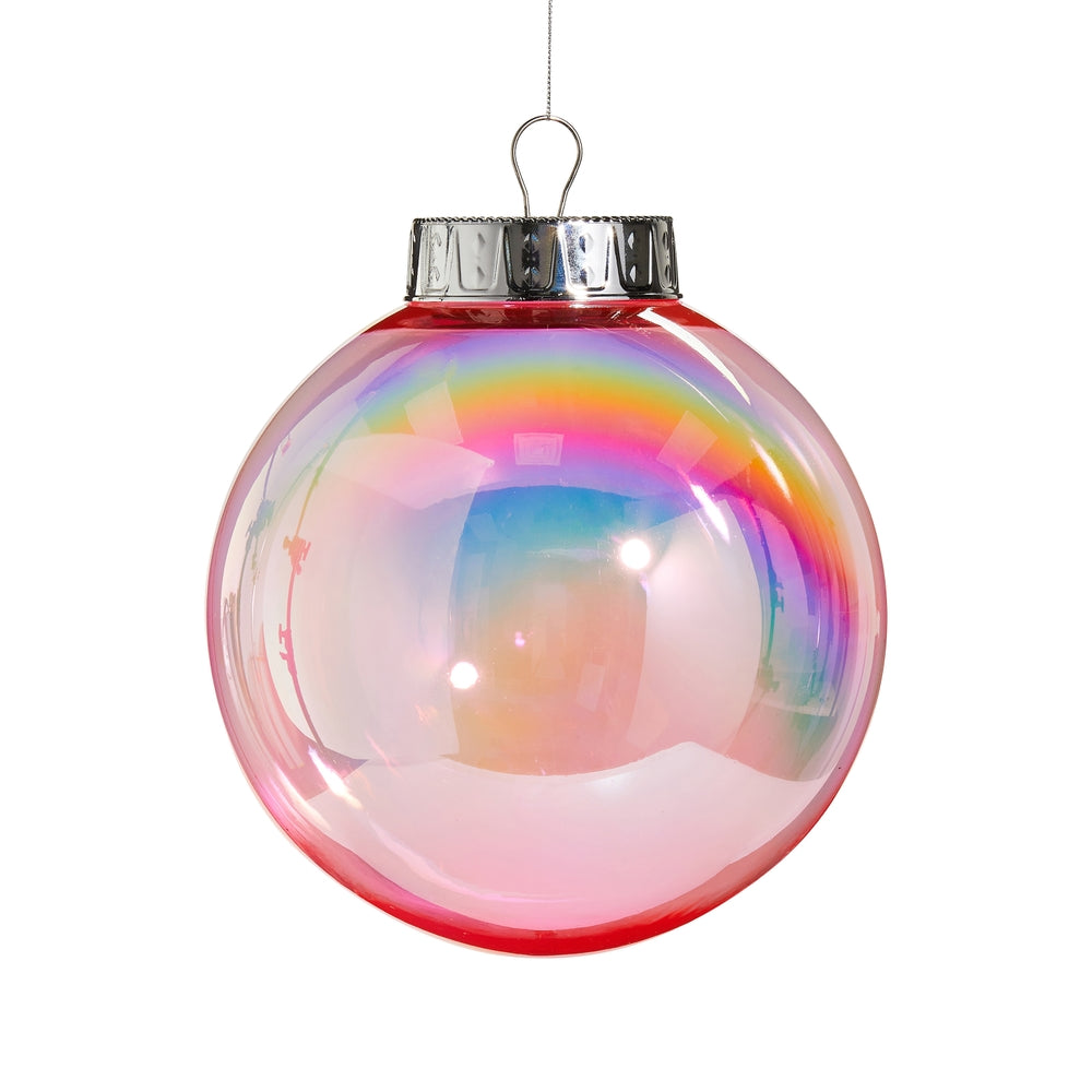 8" Bright Pink Seamless Iridescent Ball Ornament