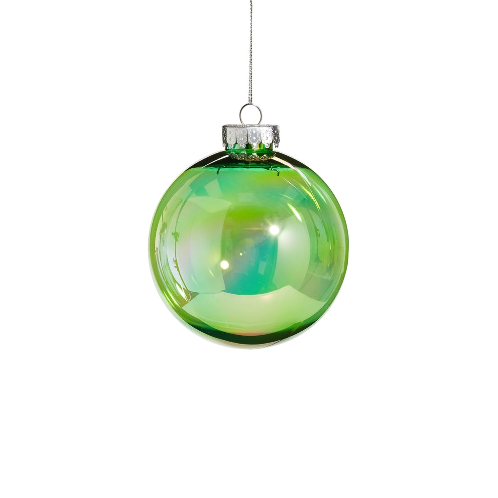 4" Bright Green Seamless Iridescent Ball Ornament