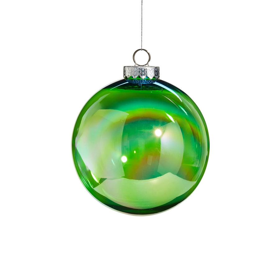 6" Bright Green Seamless Iridescent Ball Ornament