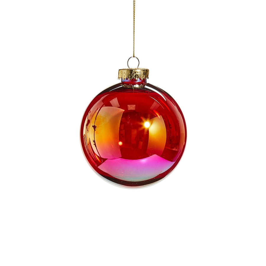 4" Red Seamless Iridescent Ball Ornament