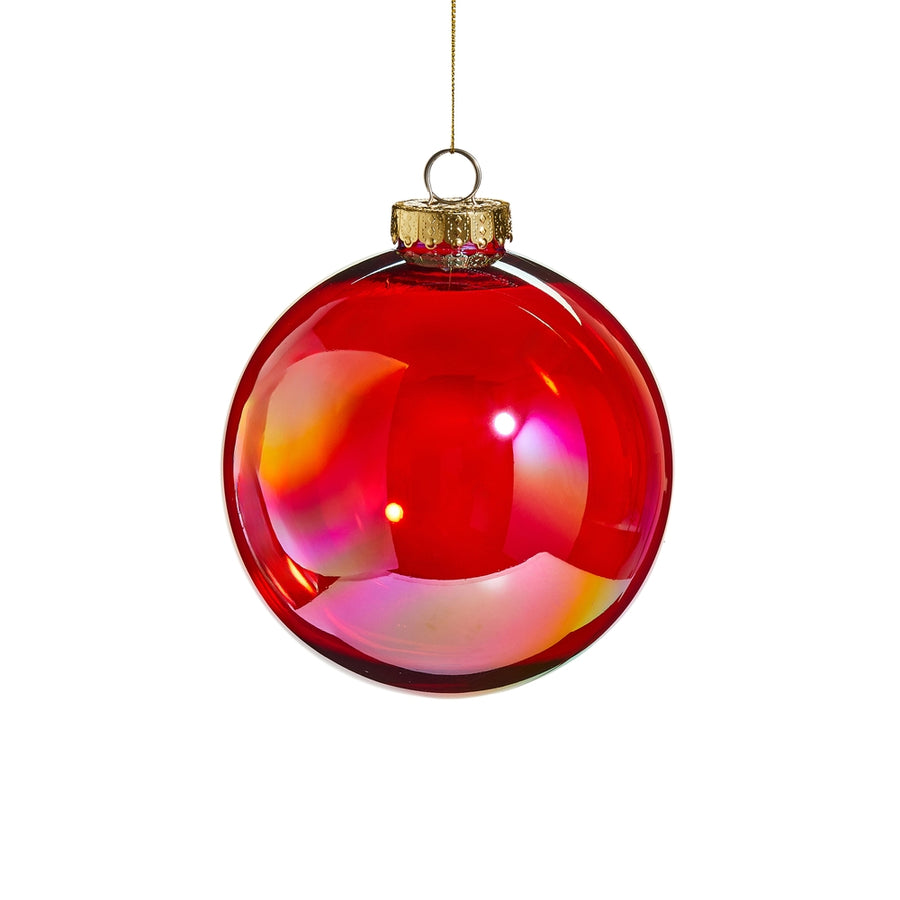 6" Red Seamless Iridescent Ball Ornament