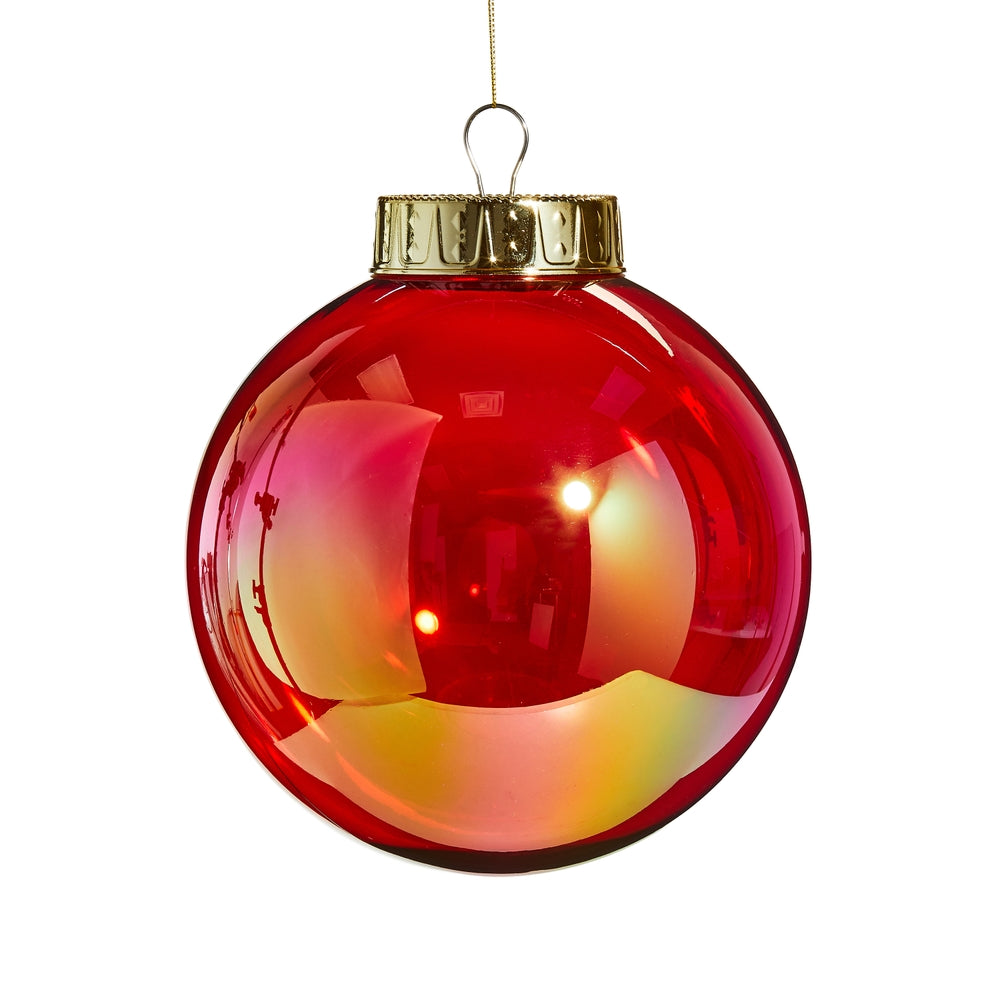 8" Red Seamless Iridescent Ball Ornament