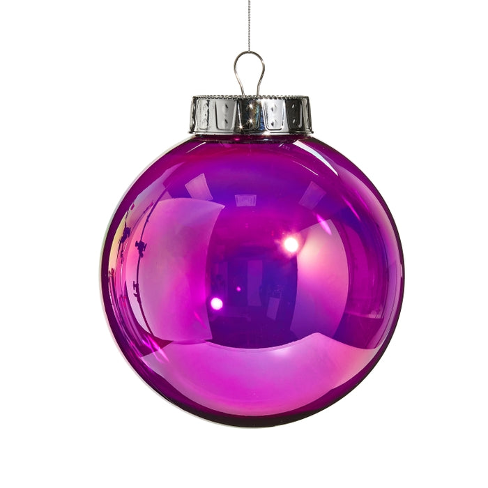 8" Purple Seamless Iridescent Ball Ornament