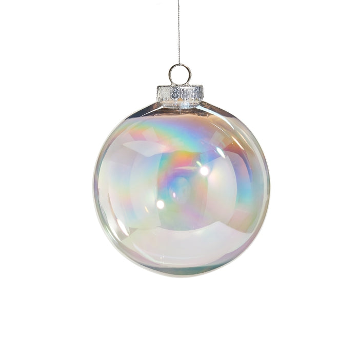 Iridescent Clear 6 Inch Ball Ornament