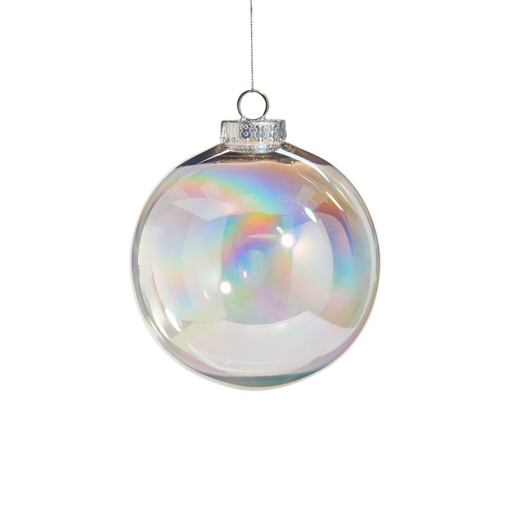 6" Clear Seamless Iridescent Ball Ornament
