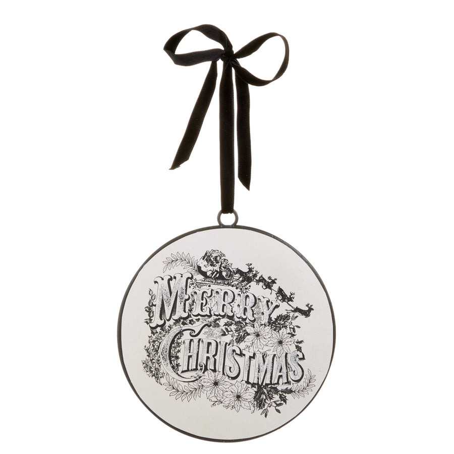 6" Vintage Merry Christmas Disc Ornament