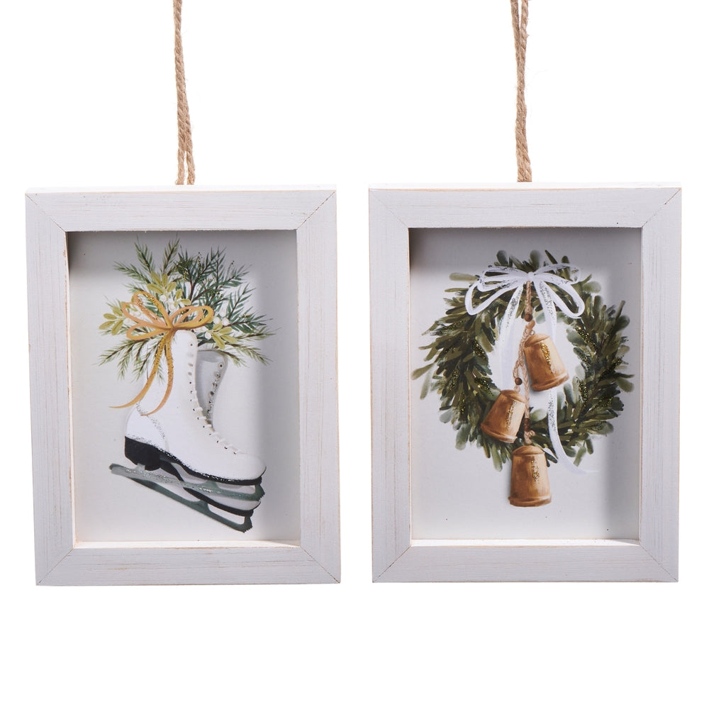 6.75" Farmhouse Frost Framed Ornament