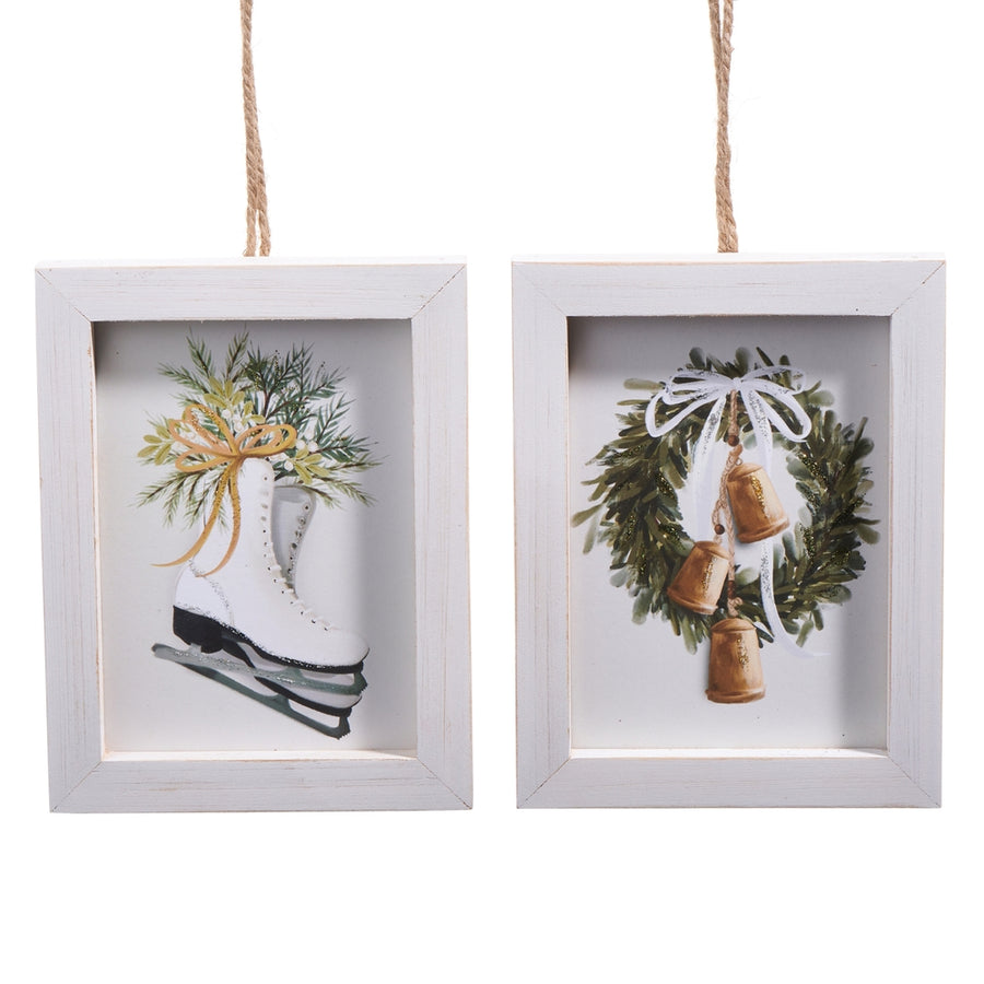 6.75" Farmhouse Frost Framed Ornament