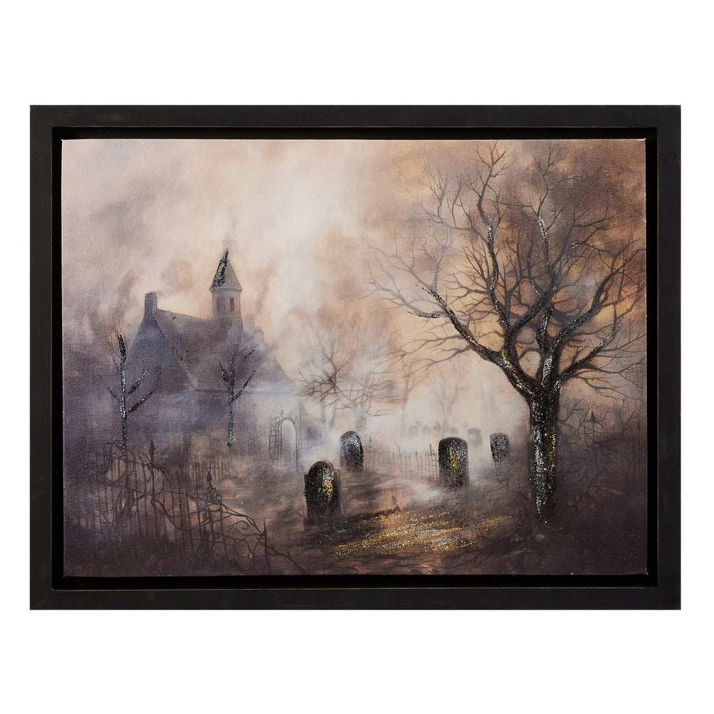 17.75" Spooky Nights Graveyard Wall Art