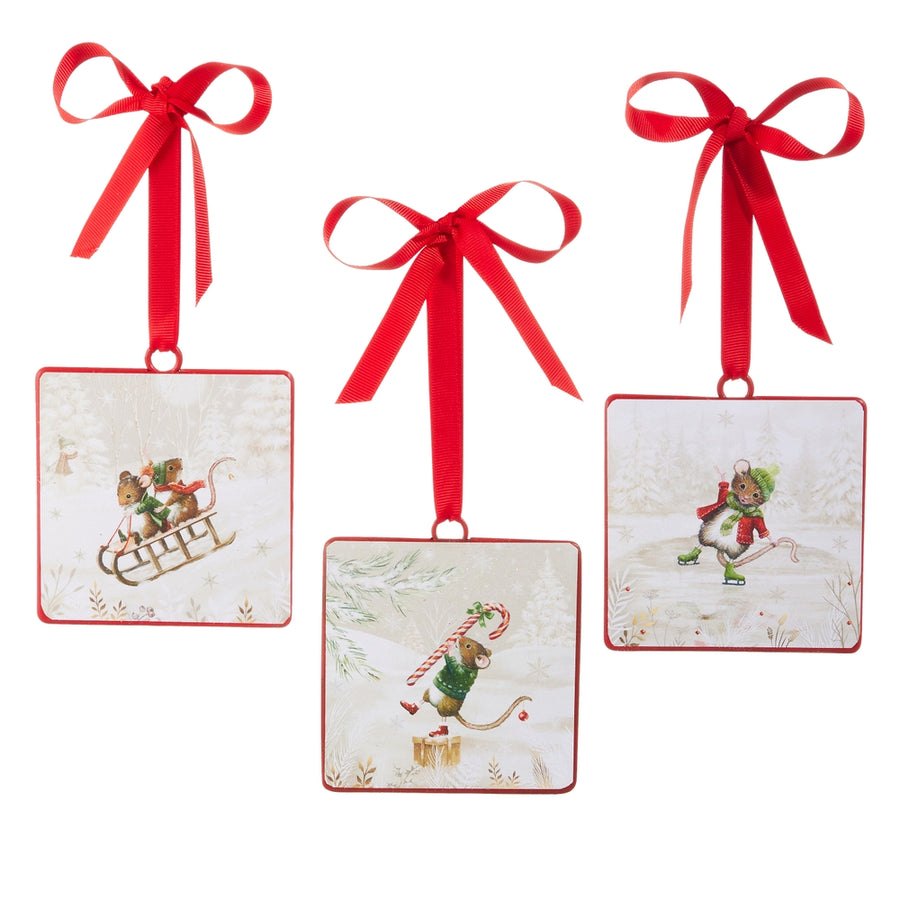 4" A Very Mouse Christmas Square Ornament