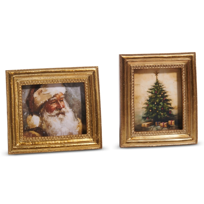 6" Gilded Christmas Framed Art