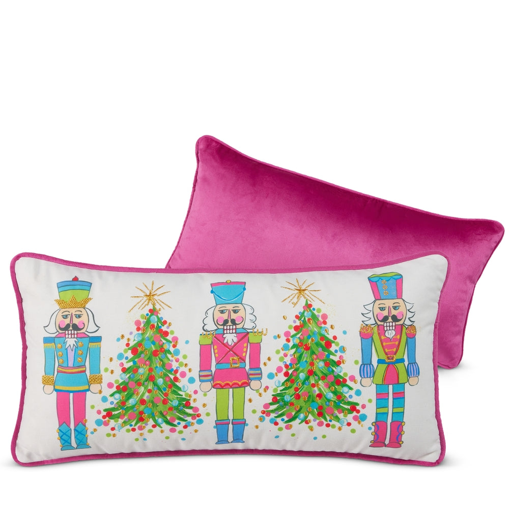 22" Candy Shop Trees and Nutcrackers  Lumbar Pillow