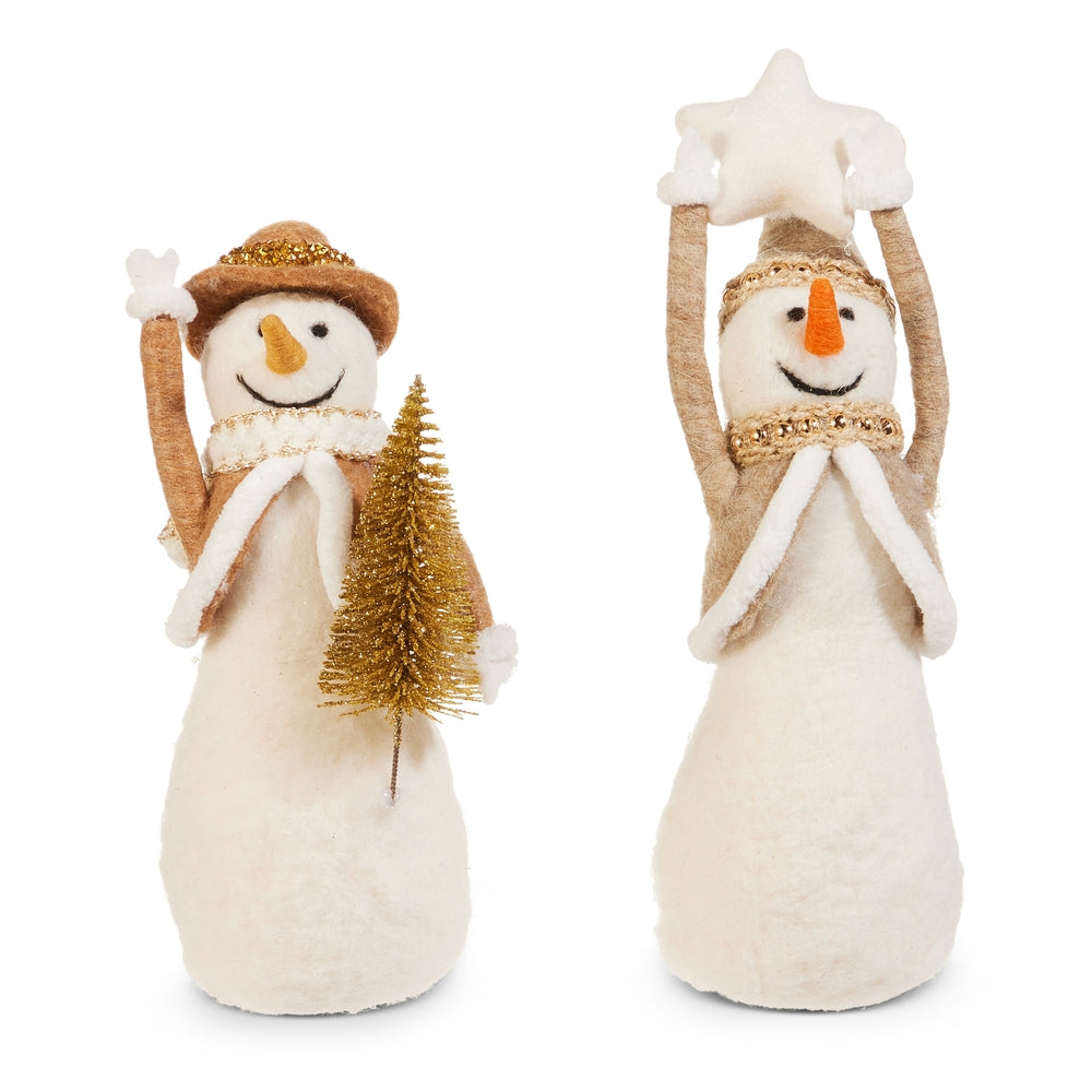 8.5" Felt Snowmen with Star