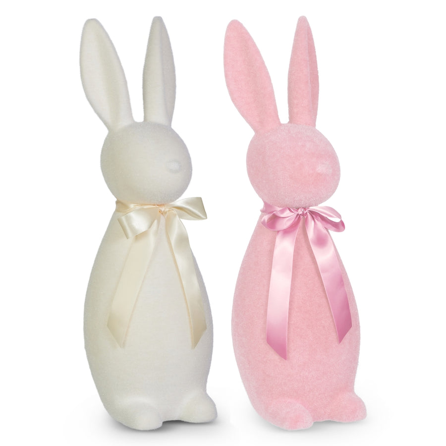 27" Pale Flocked Bunny