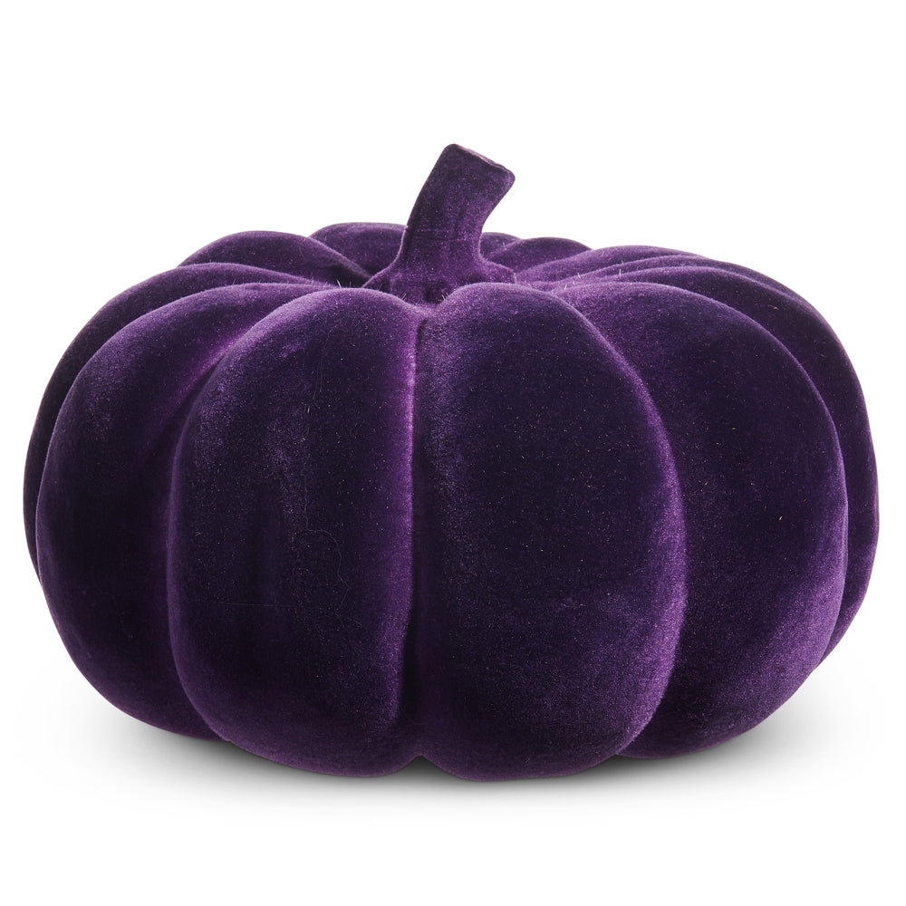 12" Purple Flocked Pumpkin