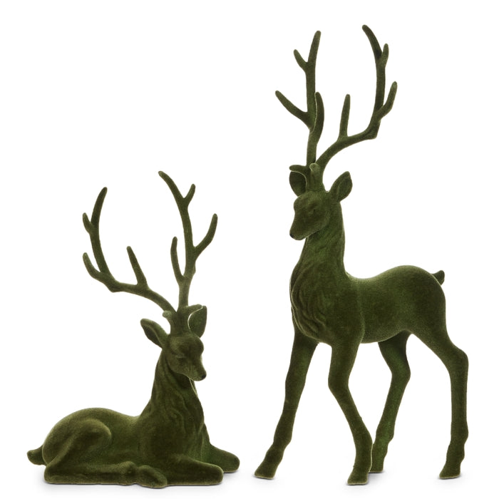 21" Green Flocked Deer