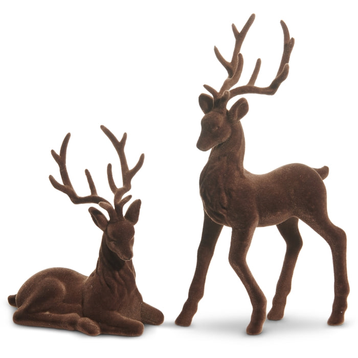 15" Brown Flocked Deer