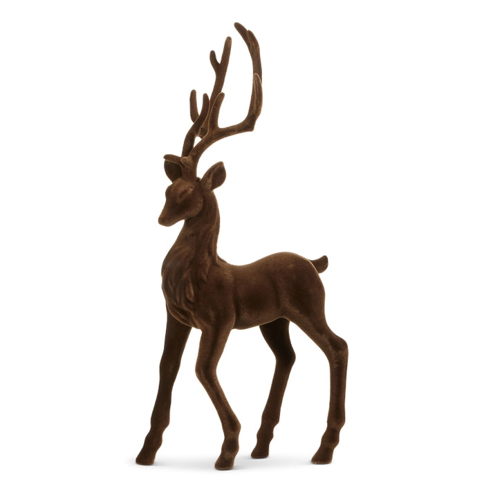 25.25" Brown Flocked Deer