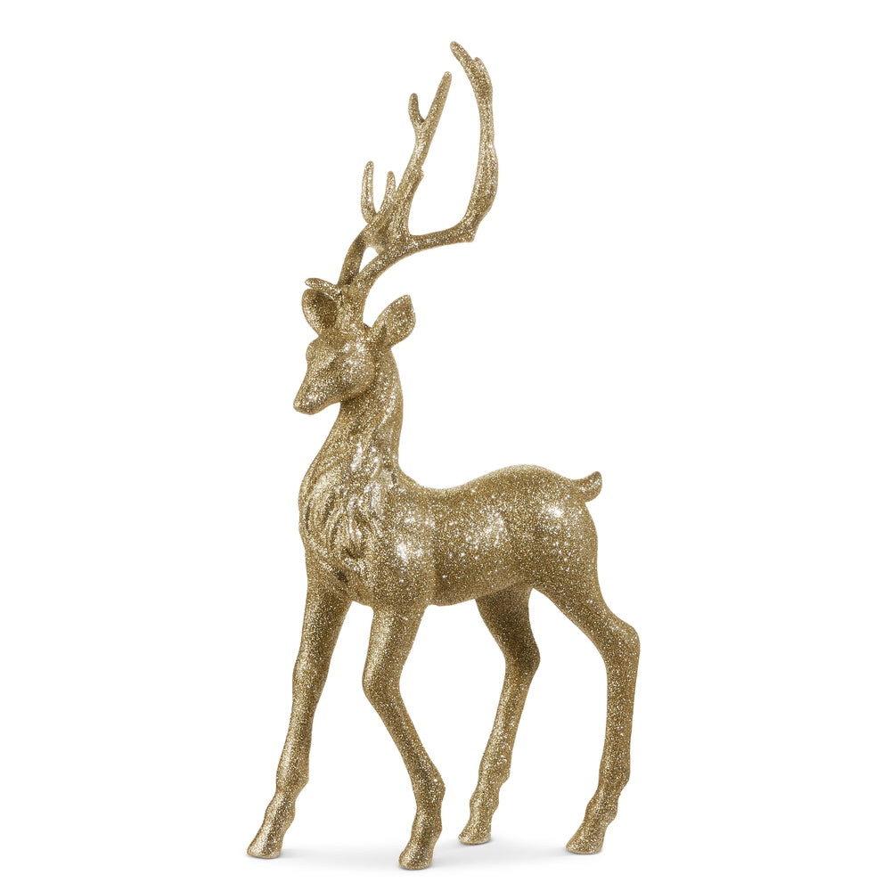 25.25" Champagne Glitter Deer