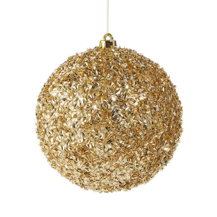 8" Gold Sequin Ball Ornament