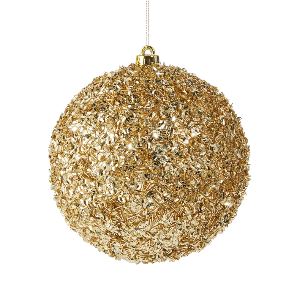 8" Gold Sequin Ball Ornament