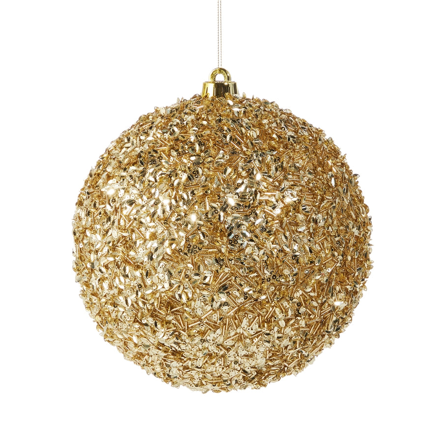 8" Gold Sequin Ball Ornament
