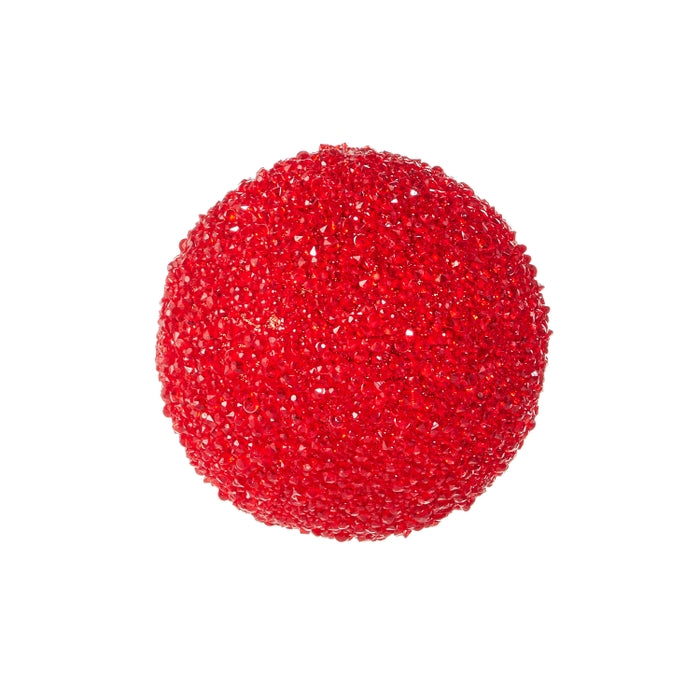 6" Red Glitter Ball Ornament