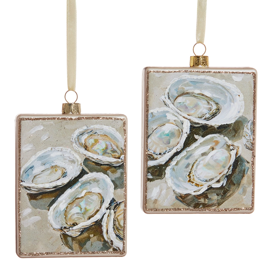 4" Pearl Oyster Glass Ornament