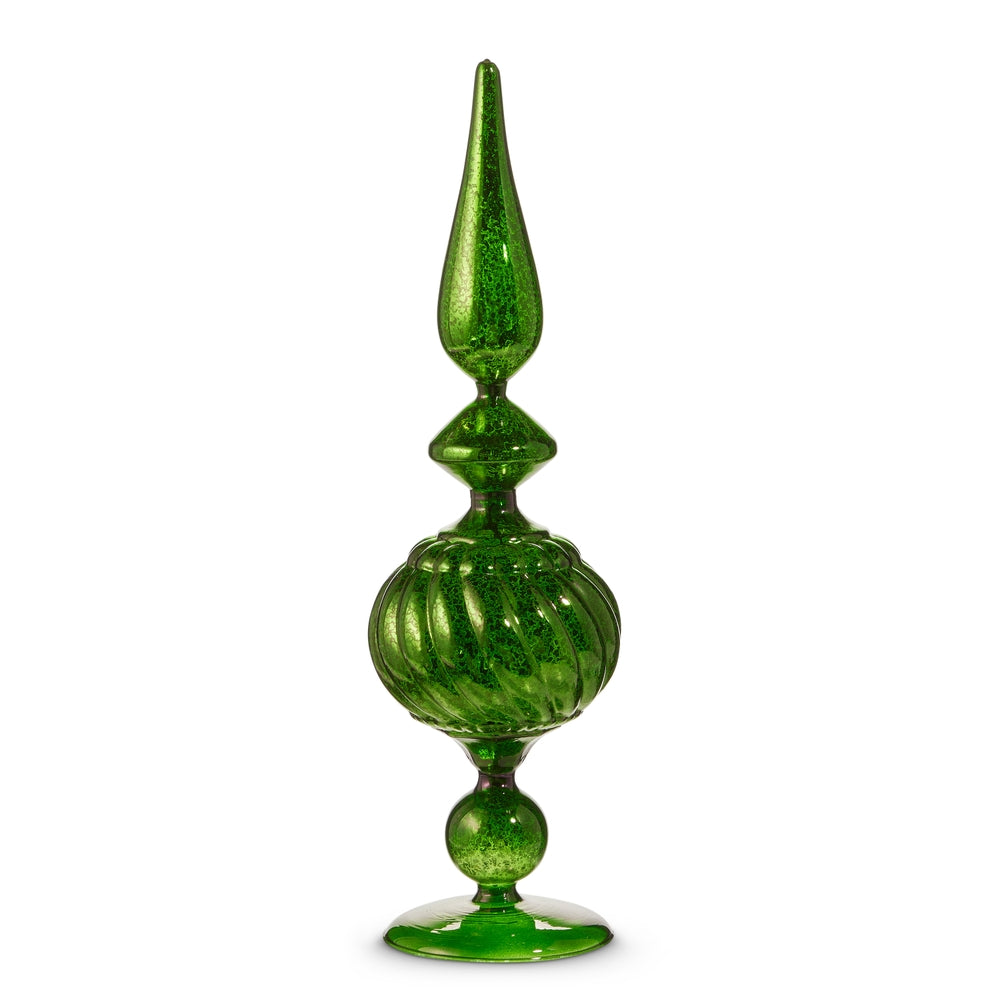 16" Green Glass Finial - Glass