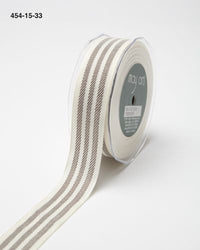 ~1.25 Inch Triple Woven Stripe Ribbon with Woven Edge