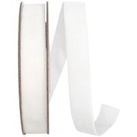 White 7 8 Inch Woven Edge Velvet Ribbon for Wreaths & Bows