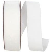 White 1-1 2 Inch Woven Edge Velvet Ribbon for Wreaths & Bows