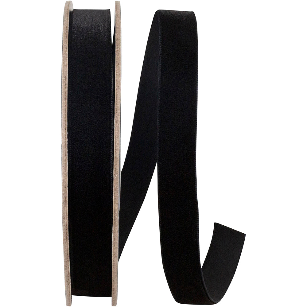 Black 5 8 Inch Woven Edge Velvet Ribbon for Wreaths & Bows