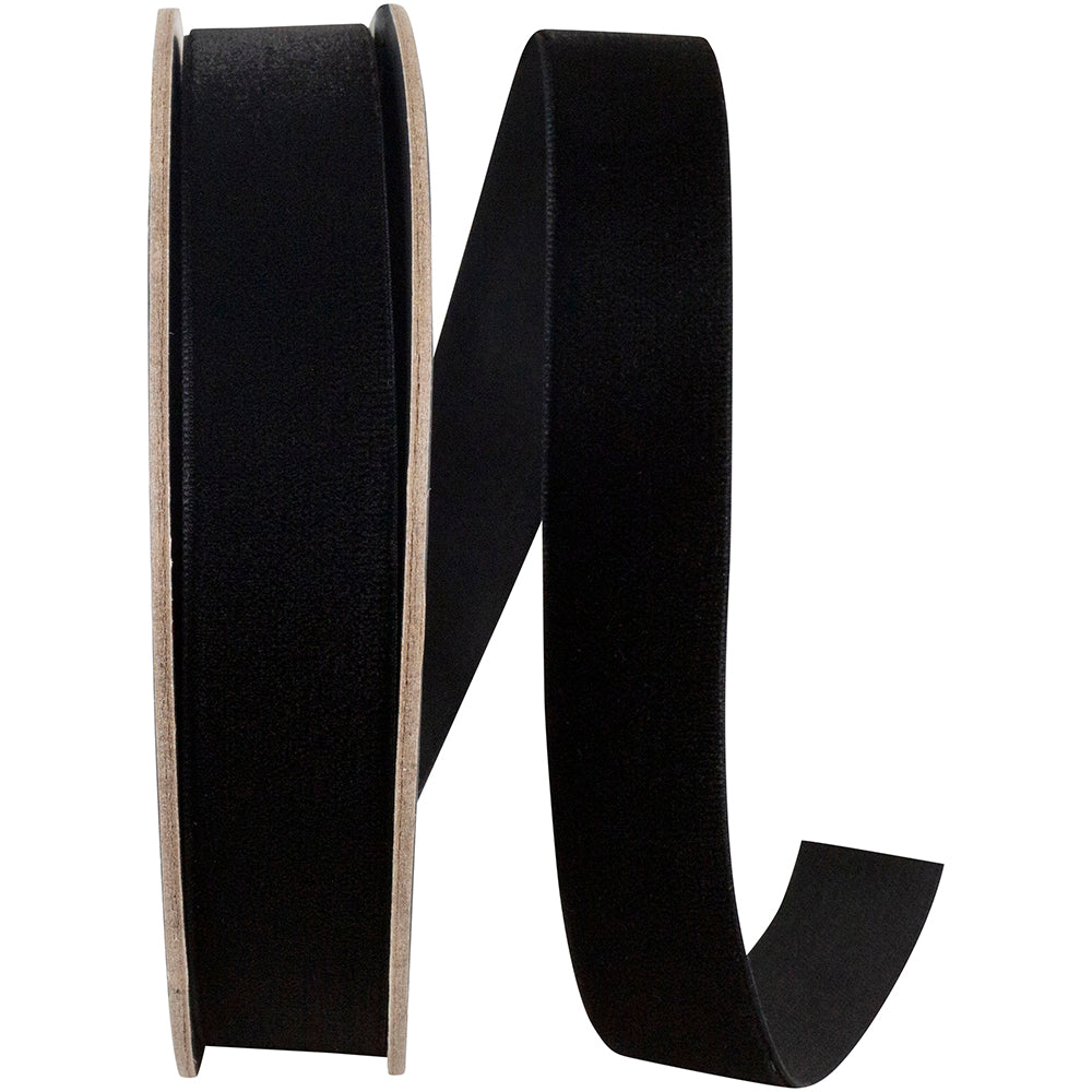 Black 7 8 Inch Woven Edge Velvet Ribbon for Wreaths & Bows
